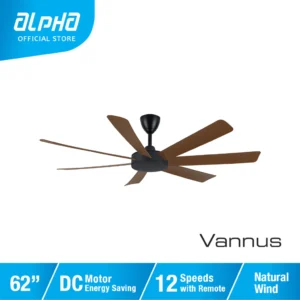 ALPHA Vannus TORA DC Motor Ceiling Fan with 7 Blades 12 Speed Remote (62"/72")