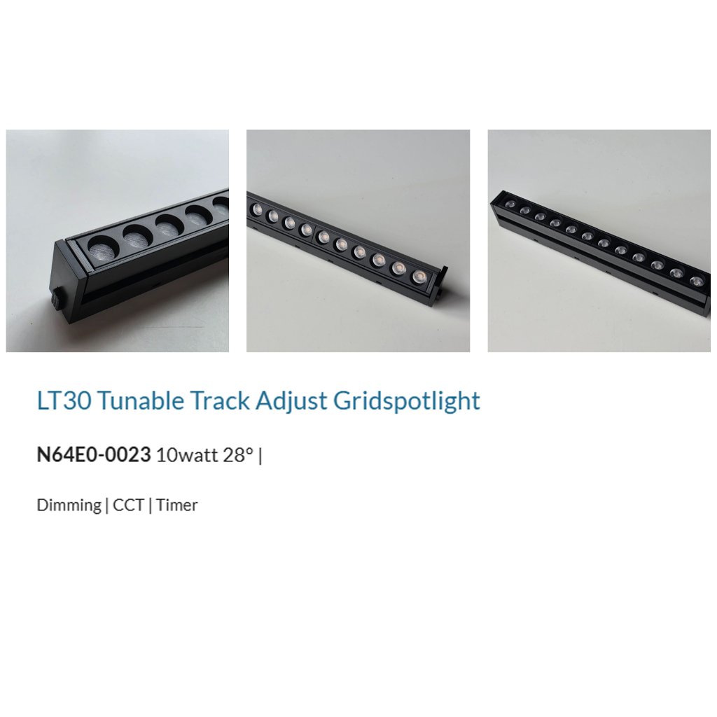 Simon LT30 Slim Track Adjustable Gridspotlight | 10W 28D