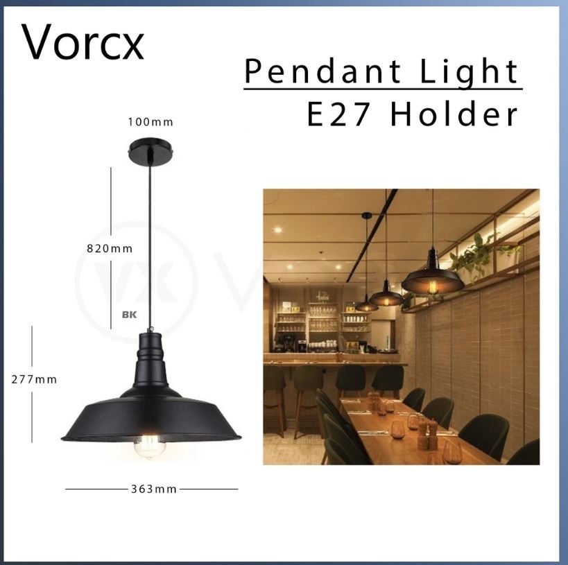 HA 5049 Pendant Light Fitting E27 Holder 82cm Wire Length