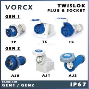 NEM 16A 32A CEE Twislok Plug & Socket IP67 Gen1 Gen2