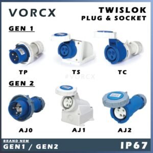 NEM 16A 32A CEE Twislok Plug & Socket IP67 Gen1 Gen2
