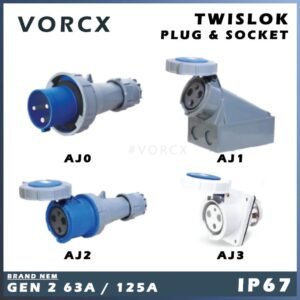 NEM 63A 125A CEE Twislok Plug & Socket IP67 Gen2