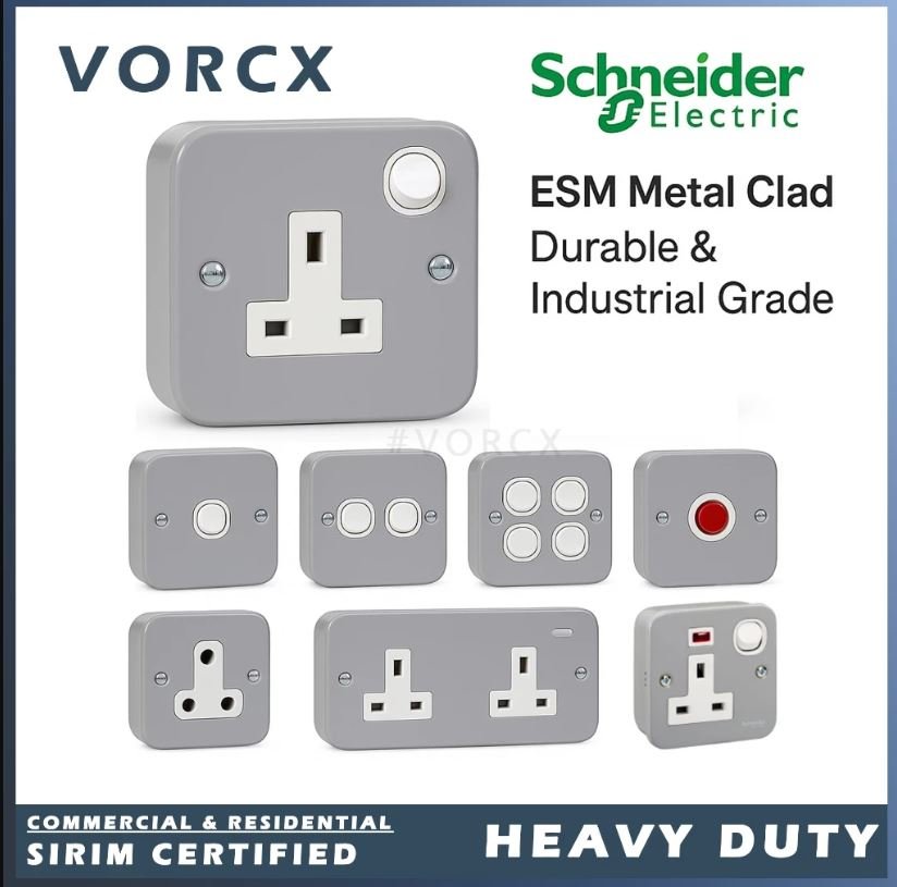 (SIRIM) Schneider ESM Metal Clad Switch & Socket