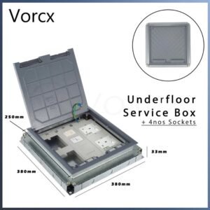 Davis Underground Floor Service Outlet Box + 4 Sockets 250x250x56mm Die-Cast