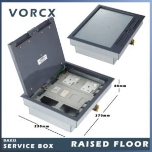 Davis Raised Floor Service Outlet Box 270x230x80mm Die Cast