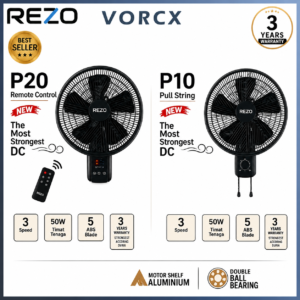 EZO P10 / P20 5 Blade 14" inches Modern Wall fan with Remote control