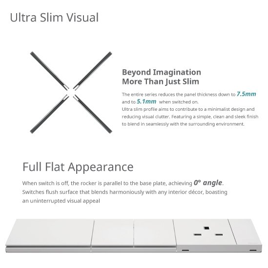 Simon M7 Series Platinum White & Platinum Grey & Platinum Champagne Switches / Socket Outlet - Image 3