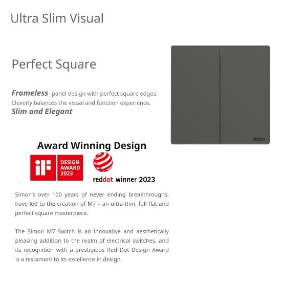 Simon M7 Series Platinum White & Platinum Grey & Platinum Champagne Switches / Socket Outlet - Image 4