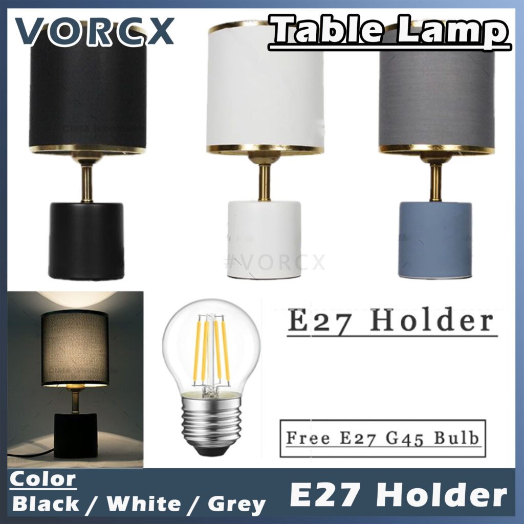 CM-24 E27 Holder Classic Table Lamp Black/ White /Grey
