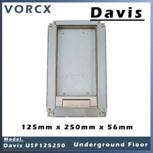 Davis Underground Floor Service Outlet Box 125mm x 250mm x 56mm (9mm Tile)