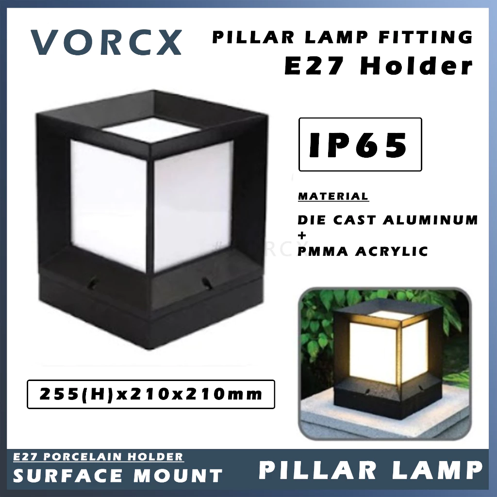 C-B0161 E27 Porcelain Holder IP65 Aluminum Die Cast Pillar Lamp Fitting