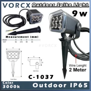 C-1037 9w Outdoor Led Spike Light Wire 2 meter 3000K IP65