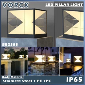 LH BB2388 12" 16" LED Pillar Light Built in Led IP65