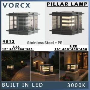 LH 4012 PILLAR LAMP 12"/16" BUILT IN LED 3000K