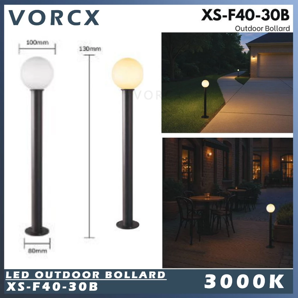 LH XS-F40 130mm 5W LED Outdoor Bollard 3000k