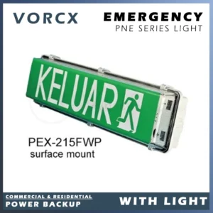 PNE PEX-215FWP LED KELUAR Sign Weatherproof (IP65) Single Side Surface Mount