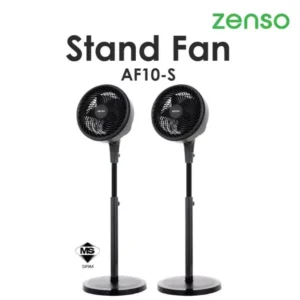 (SIRIM) ZENSO STAND FAN Power Flow Standing Fan 8'' AF10-S Black Fan strong wind