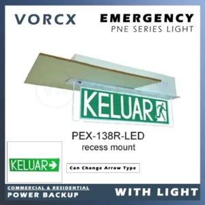 PNE PEX-138R-LED / PEX-138RD-LED LED KELUAR Sign Slim Design Single & Double Side Recess-Mount