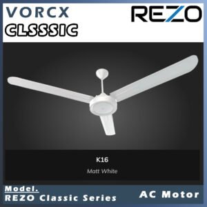 Rezo Classic K16 60" 3 Blade Steel Regulator Ceiling Fan AC Motor Black/White