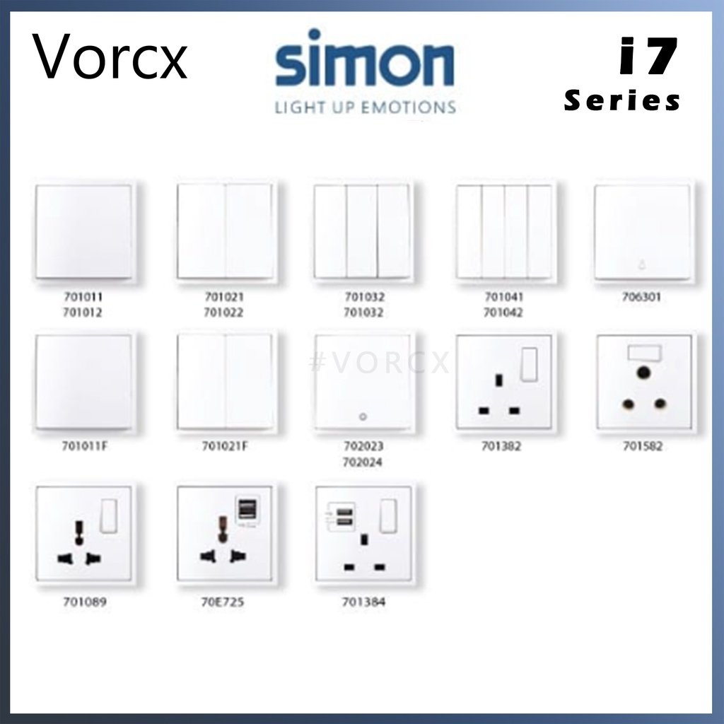 Simon I7 Series Switch / Switches & Socket (Matt White)