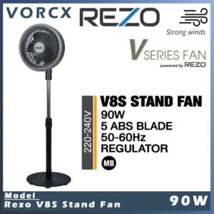 REZO V SERIES 8 INCH STAND FAN Matt Black