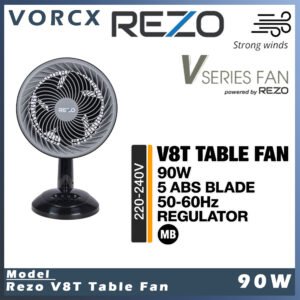 REZO V SERIES 8 INCH TABLE FAN Matt Black
