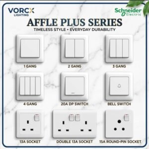 Schneider Affle Plus Series White Switches & Socket