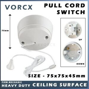 VX 10A Pull Cord Switch 1Gang 2Way Ceiling Surface