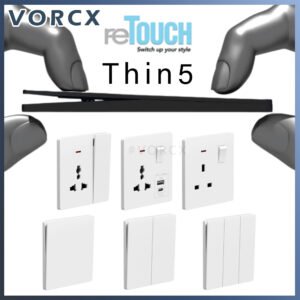 (SIRIM)ReTouch Thin5 Ultra Thin Soft Touch UV Skin Technology Switch & Sokcet