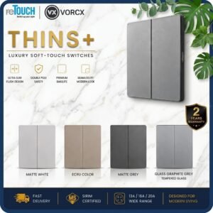 (SIRIM) Retouch Thins+ Glass Grey Black White Gold Slim Switch