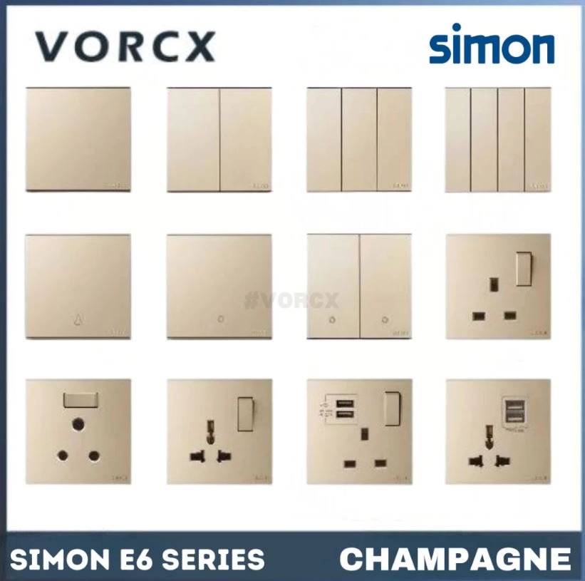 Simon E6 Series Switch / Switches & Socket CHAMPAGNE GOLD