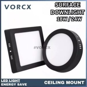 SLT LED Surface Downlight Black (18W 8" /24W 12") Round Square