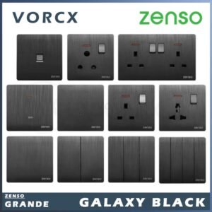 Zenso Grande Series Switches & Sockets Galaxy Black
