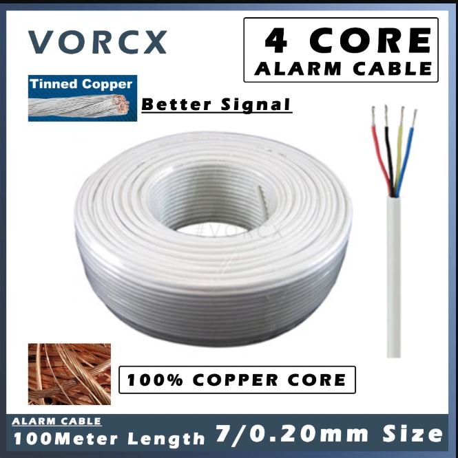 Yogawa Alarm Cable Tinned 100% Copper 4 Core 7/0.20mm 100m Better Signal Premium Grade