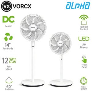 Alpha Motto SF60 14" DC Motor Stand Fan 12 Speed Remote Control