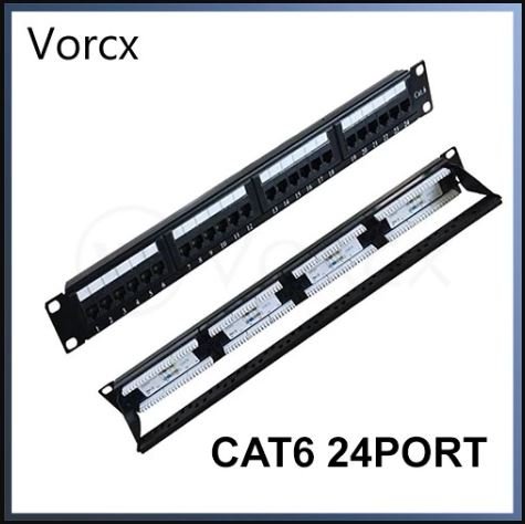 RP3 24 Port Cat6 RJ45 19" 1U Rackmount Patch Panel 24Port Cat5 Rack Mount UTP