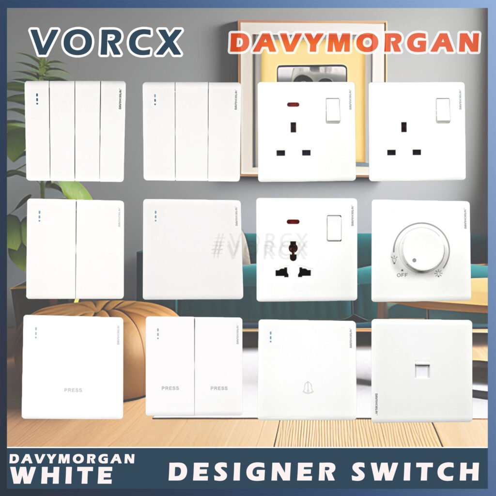 DavyMorgan White Color Designer Switch & Socket