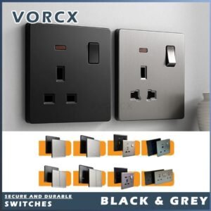 DavyMorgan Dark Grey & Black Color Designer Switch & Socket