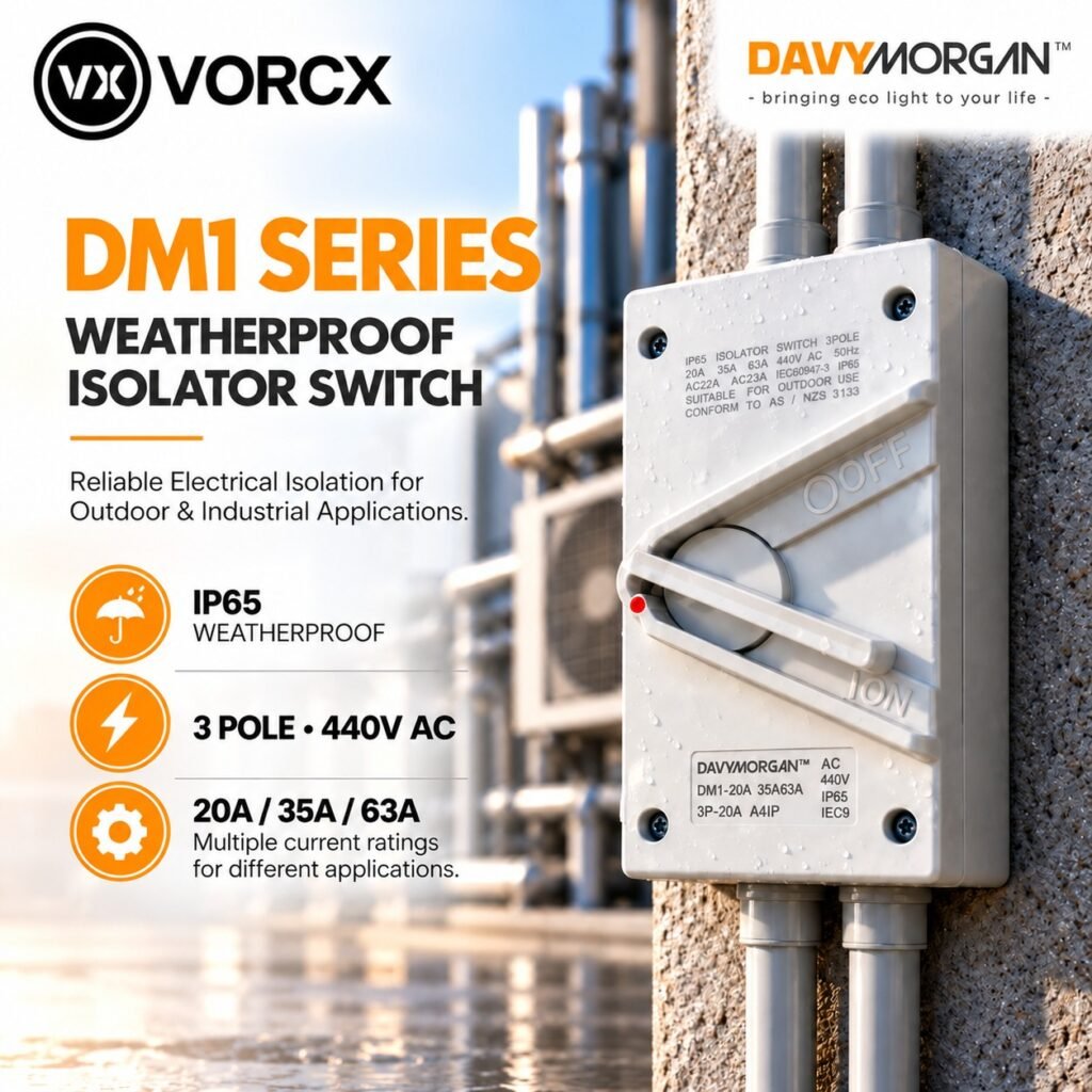 LH DM1 Series 3Pole 20A/35A/63A Weatherproof Isolator Switch IP65