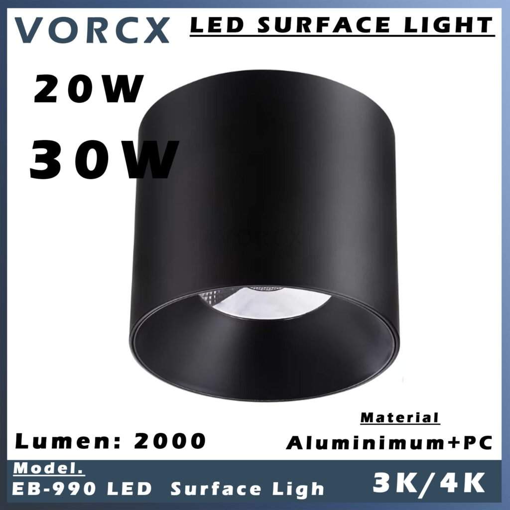 EB 990 20W 30W LED Aluminimum + PC Surface Light  3000k/4000k