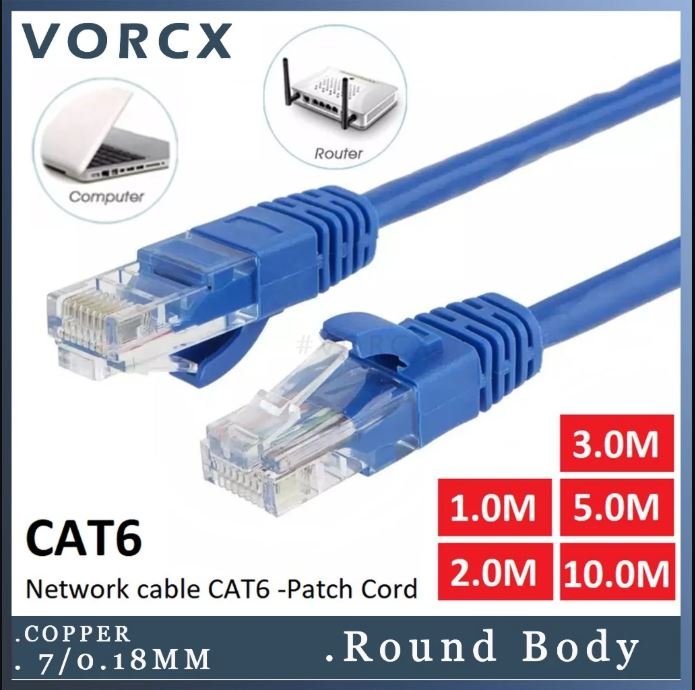 VX Cat6 Ethernet Cable High Speed Gigabit RJ45 CAT6 Internet Network LAN Patch Cord Full Copper