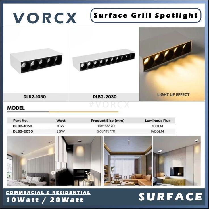 LH DLB2 10W 20W Surface Grill Spotlight 3000K