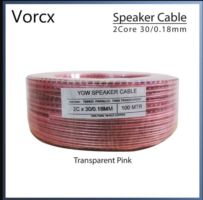 Yogawa 2core 30/0.18mm Speaker Cable Transparent Pink 95m
