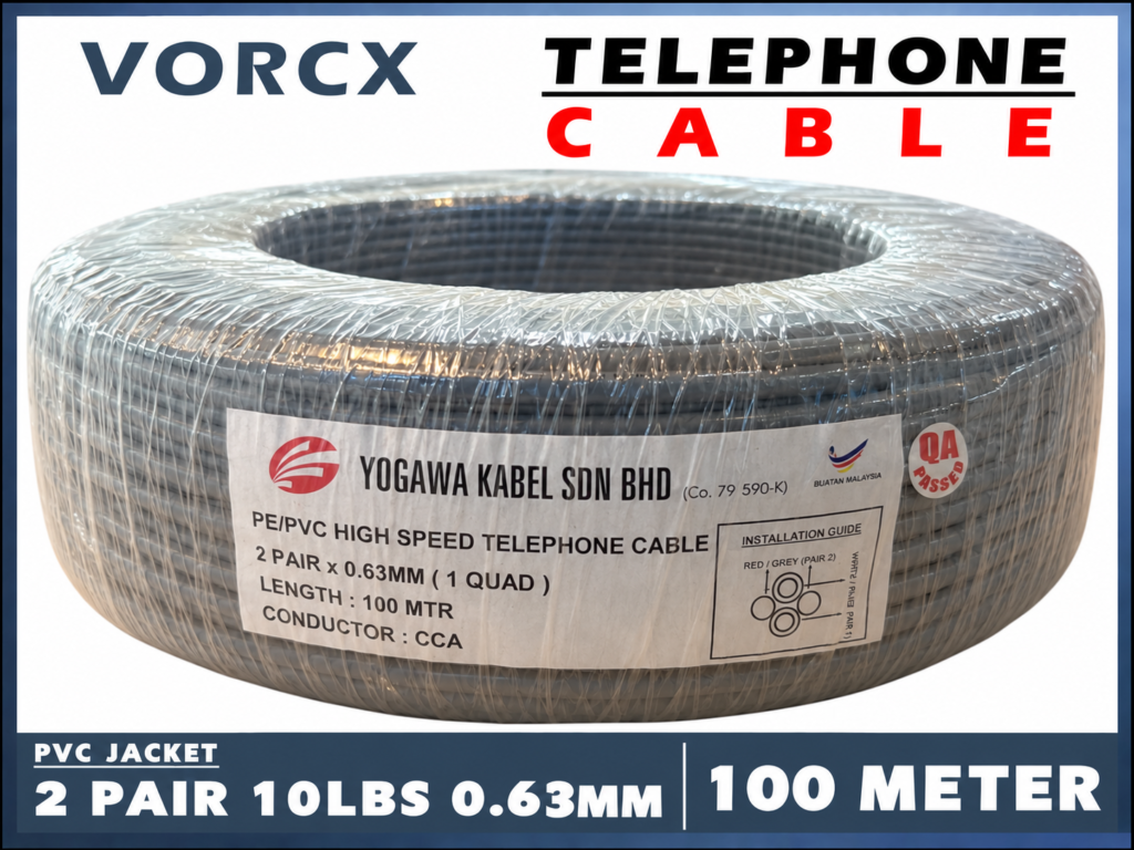 Yogawa YG-TC 2Pair 10lbs (0.63) Telephone Cable 100m CCA
