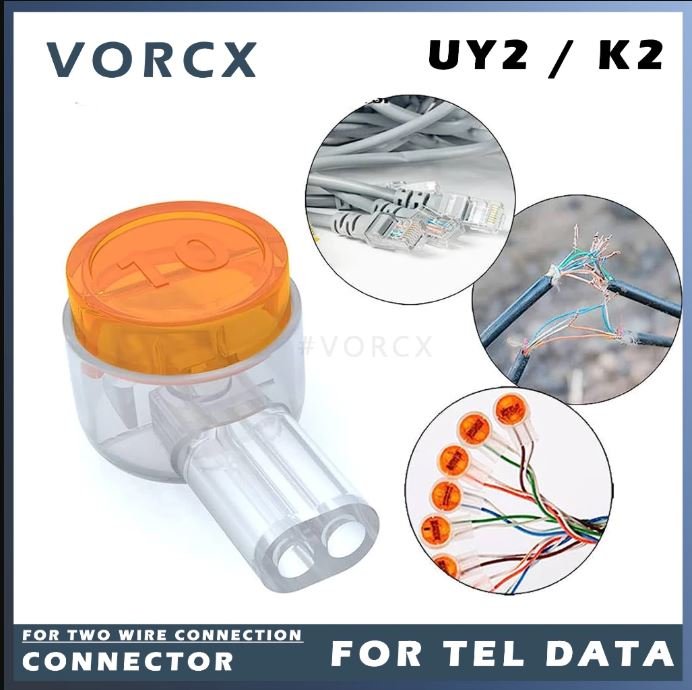 100pc UY2 K2 Wire Connector For Telephone Data CAT5e CAT6 Cable UY2 K2 Wire Connector For Telephone Data CAT5e CAT6 Cable