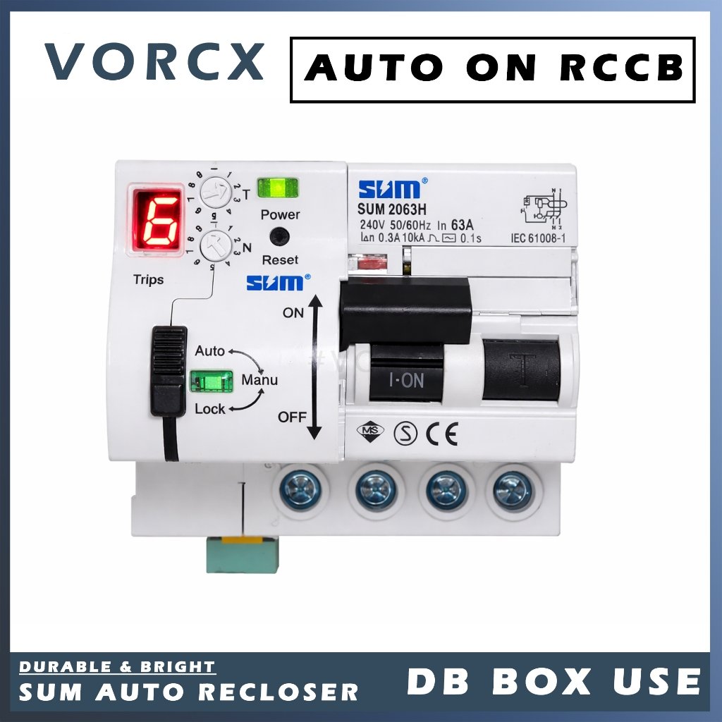 SUM Auto Recloser Reset ELCB 2P 4P 63A