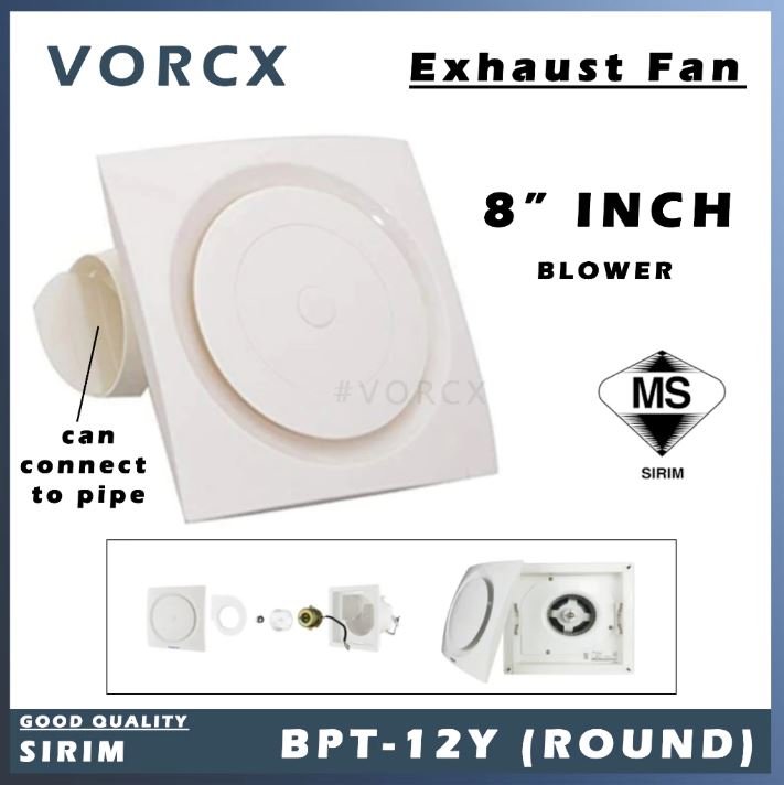 [SIRIM] SFL BPT10-12Y Ceiling Ventilating Exhaust Fan 8 Inch with Pipe Connector