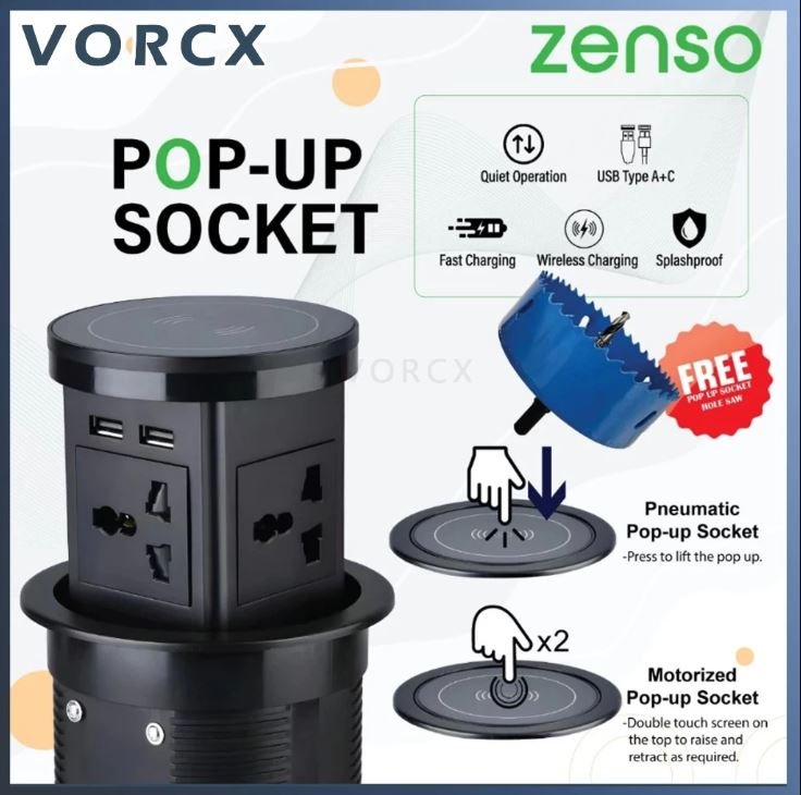 Zenso Pneumatic/Motorized Pop Up socket